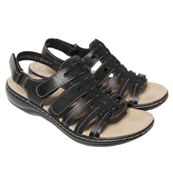 Clarks Shoes - Clarks Collection Leisa Rhea Woven Leather Fisherman Slingback Sandals Sz 8.5